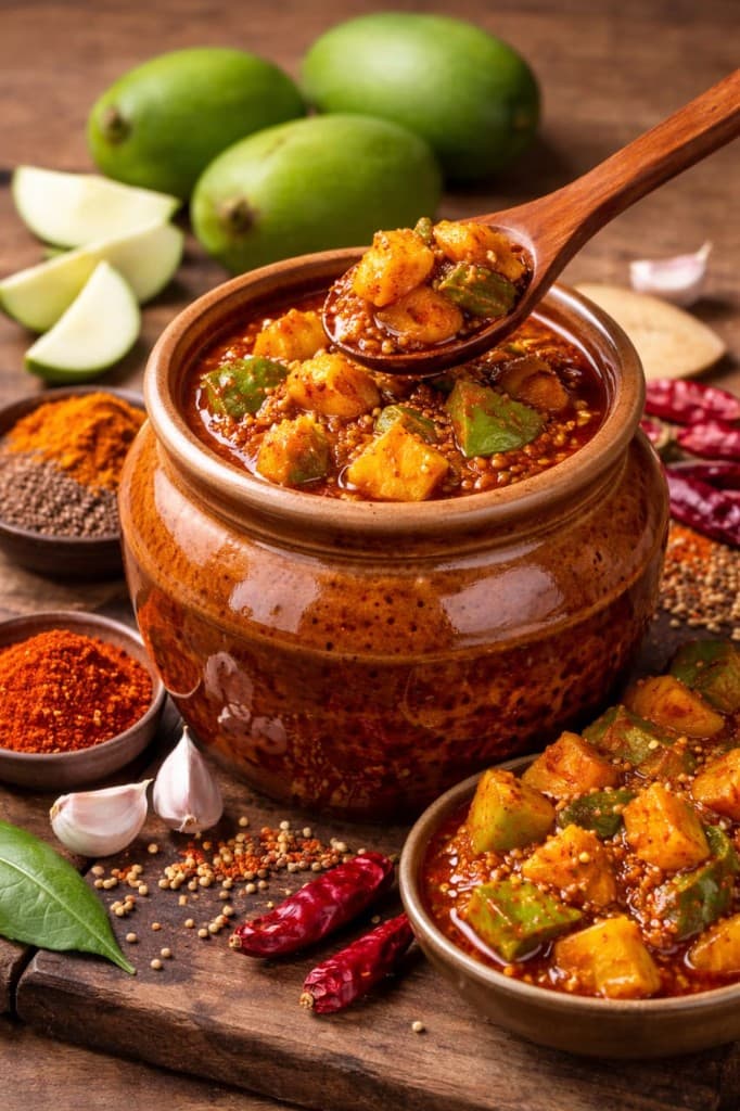 Traditional mango pickle showcase